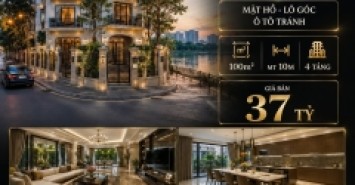 BÁN BIỆT THỰ NGUYỄN TRÃI - THANH XUÂN - MẶT HỒ - LÔ GÓC - Ô TÔ TRÁNH - 100M2 - 4 TẦNG - MT 10M - 37 TỶ