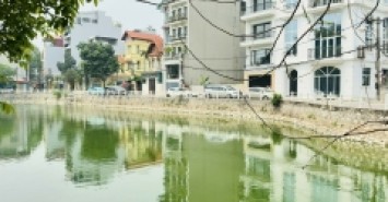 bán nhà mặt hồ, 130m, MT 6.5m, ôtô tránh full thổ cư