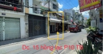 Nhà 2 MT 15 Hồng Lạc, Phường 10, Tân Bình, MT 12m, 4,2x15m, Cn 55,8 m2, trệt lửng 1 lầu, 10 tỷ TL