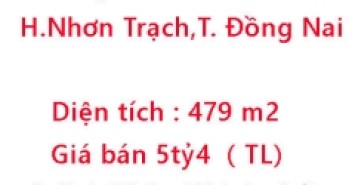 Chính chủ bán lô đất biệt thự xã Vĩnh Thanh, Huyện Nhơn Trạch, Đồng Nai