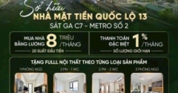 BÁN CĂN HỘ 2PN MẶT TIỀN QUỐC LỘ 13 CHỈ TỪ 2,4 TỶ THANH TOÁN 20% NHẬN NHÀ