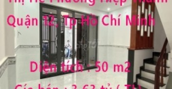 Cần bán Nhà DT 50 m2 nằm ở Trần Thị Hè Phường Hiệp Thành, Quận 12, Tp Hồ Chí Minh