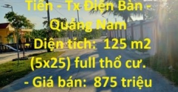 CHÍNH CHỦ Cần Bán Gấp Lô Đất Đẹp Điện Tiến - Tx Điện Bàn - Quảng Nam