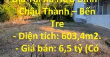 SỞ HỮU NHANH Lô Đất Đẹp Vị Trí Đắc Địa Tại Xã Hữu Định - Châu Thành – Bến Tre