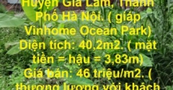 Sở Hữu Ngay Lô Đất Vị Trí Siêu Đẹp Tại Huyện Gia Lâm, Thành Phố Hà Nội.