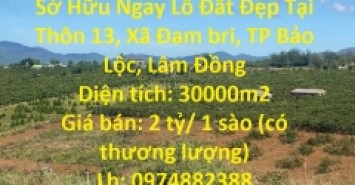 Sở Hữu Ngay Lô Đất Đẹp Tại Thôn 13, Xã Đam bri, TP Bảo Lộc, Lâm Đồng