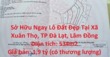 Sở Hữu Ngay Lô Đất Đẹp Tại Xã Xuân Thọ, TP Đà Lạt, Lâm Đồng