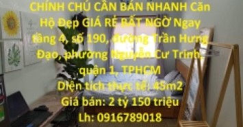 CHÍNH CHỦ CẦN BÁN NHANH Căn Hộ Đẹp GIÁ RẺ BẤT NGỜ Ngay mặt tiền đường Trần Hưng Đạo