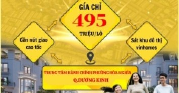 bán lô đất trung tâm phường Hòa Nghĩa. Gần với QH Vinhomes Dương Kinh-Kiến Thụy đã được Hải Phòng chấp thuận 240ha với vốn đầu tư hơn 23 nghìn tỷ đồng .
