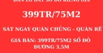 Chính chủ mở bán lô đất nằm ngay ngã ba Quán Chủng Mỹ Đức, An Lão, Hải Phòng, giá chỉ 399tr/lô bao gồm chi phí ra sổ.