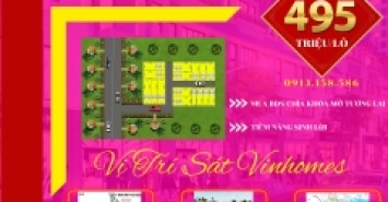 Cần bán lô đất nằm trung tâm quận Dương Kinh, giá rẻ 495tr/Lô- gần khu đô thị Vinhomes.