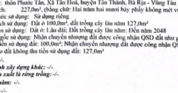 CHỦ CẦN BÁN GẤP ĐẤT BÀ RỊA VŨNG TÀU GIÁ 50TY