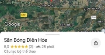 Bán đất diên hoà , Nha Trang 
Diện tích 666m ngang 16m 
Đường hiện trạng ô tô , đang kinh doanh sân bóng 
Pháp lý sổ hồng 
Giá bán 5,5 tỷ